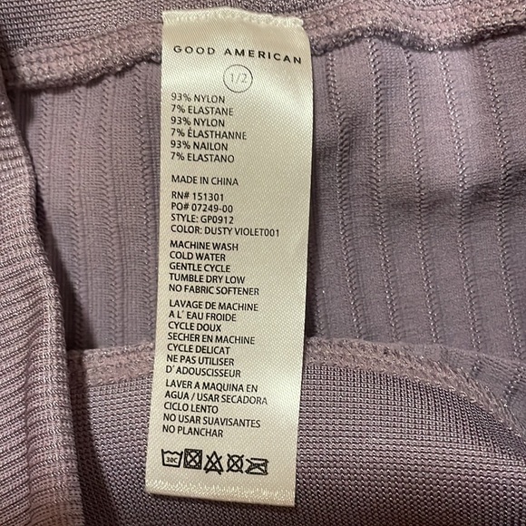 Good American Wide Rib Shine Ankle Legging, Dusty Violet, sz 1/2 (US S/M) - Picture 7 of 11